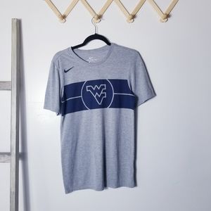 NIKE TEE MEN'S ATHLETIC CUT GRAY WITH NAVY WV SIZE SMALL